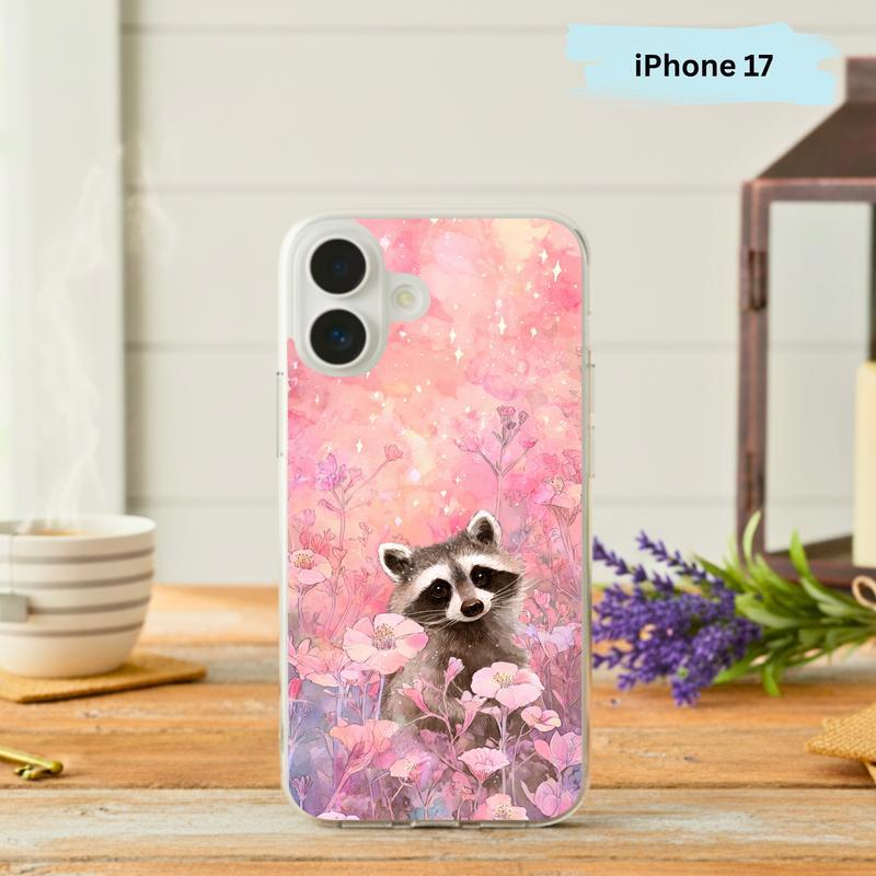 Super Cute Baby Raccoon Pink Dream Garden Phone Case IPhone - Raccsy
