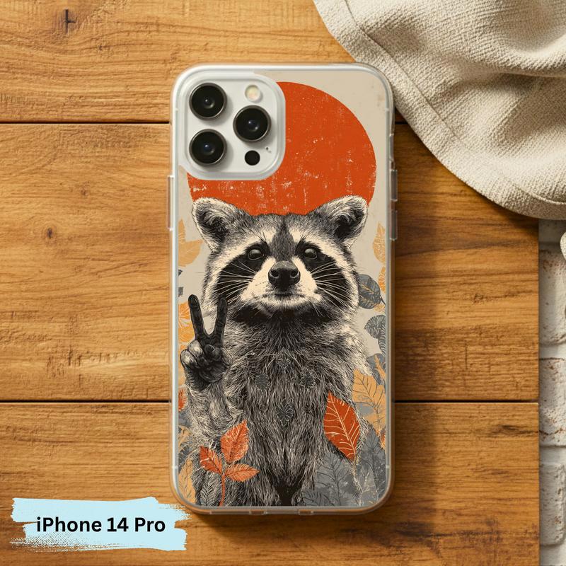 Hippy Roadside Raccoon Vintage Southern Raccoon Phone Case IPhone