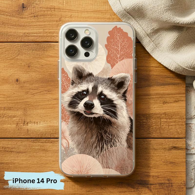 Kawaii Meme Raccoon Boho Bloom Portrait Phone Case IPhone