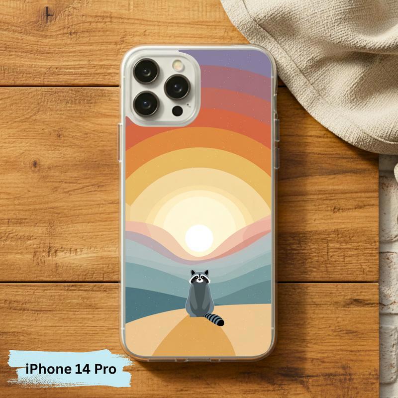 Pastel Rainbow Raccoon With Dreamscape Phone Case IPhone Pastel Rainbow Raccoon With Dreamscape Phone Case IPhone