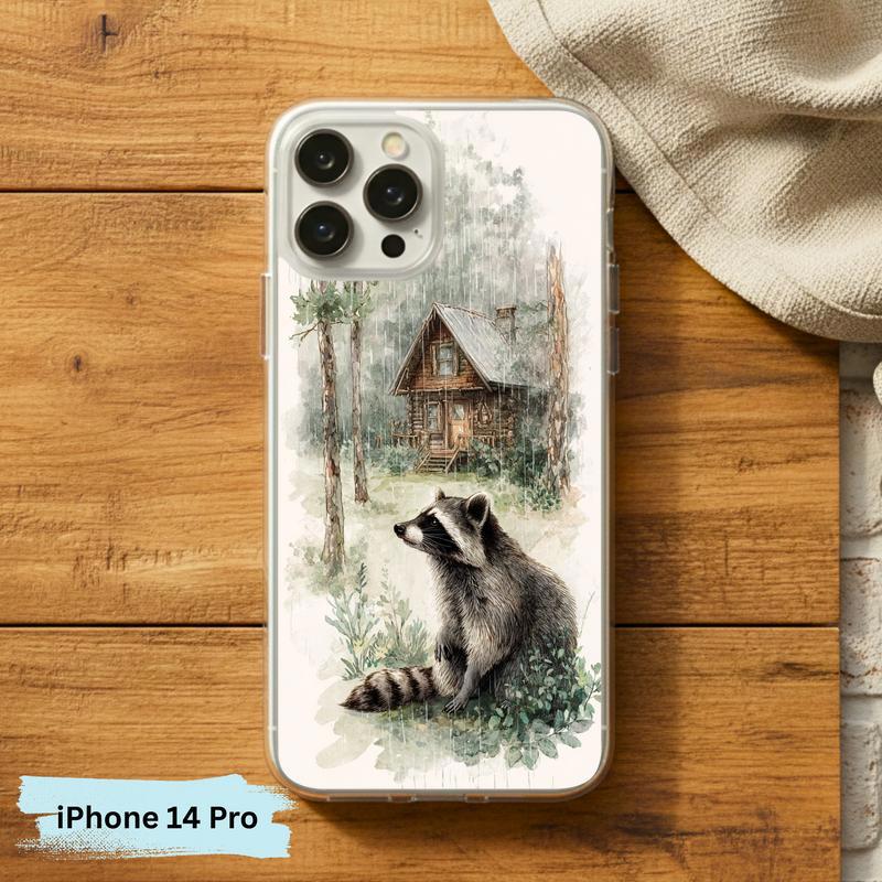 Vintage Rainbow Rainy Day Raccoon Mood Phone Case IPhone