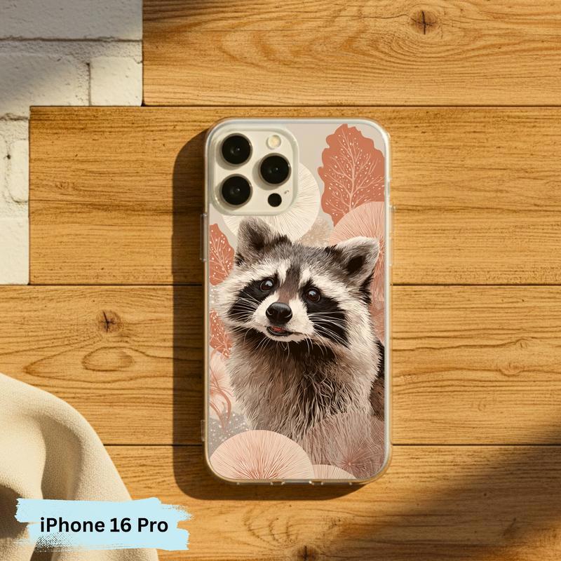 Kawaii Meme Raccoon Boho Bloom Portrait Phone Case IPhone