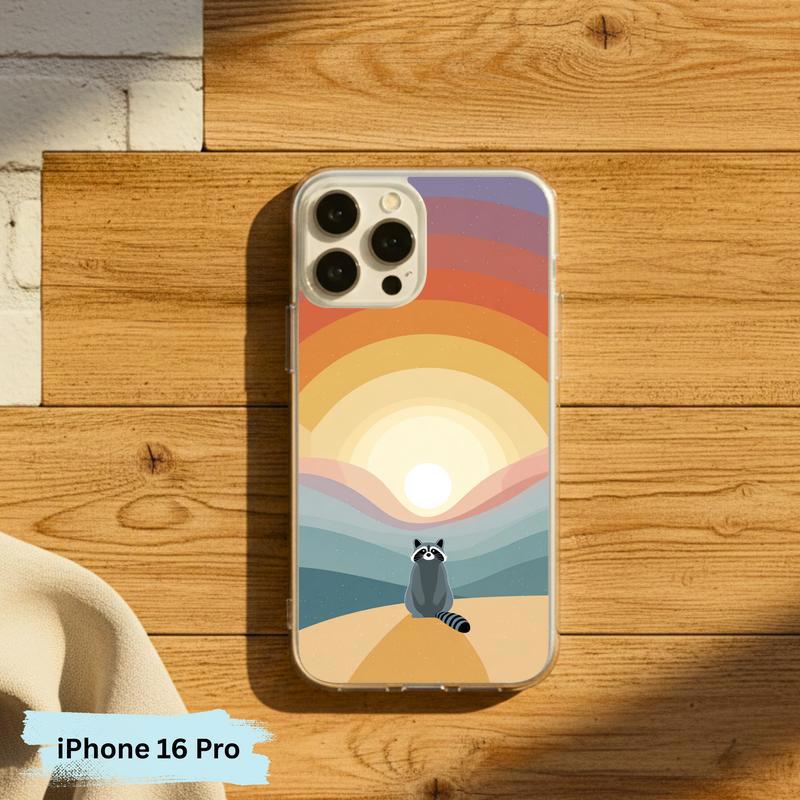 Pastel Rainbow Raccoon With Dreamscape Phone Case IPhone Pastel Rainbow Raccoon With Dreamscape Phone Case IPhone