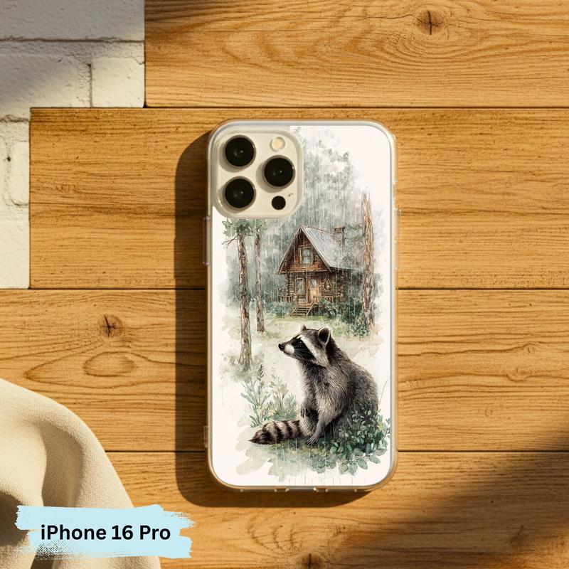 Vintage Rainbow Rainy Day Raccoon Mood Phone Case IPhone