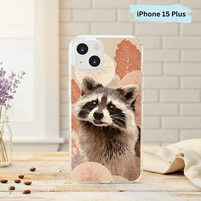 Kawaii Meme Raccoon Boho Bloom Portrait Phone Case IPhone