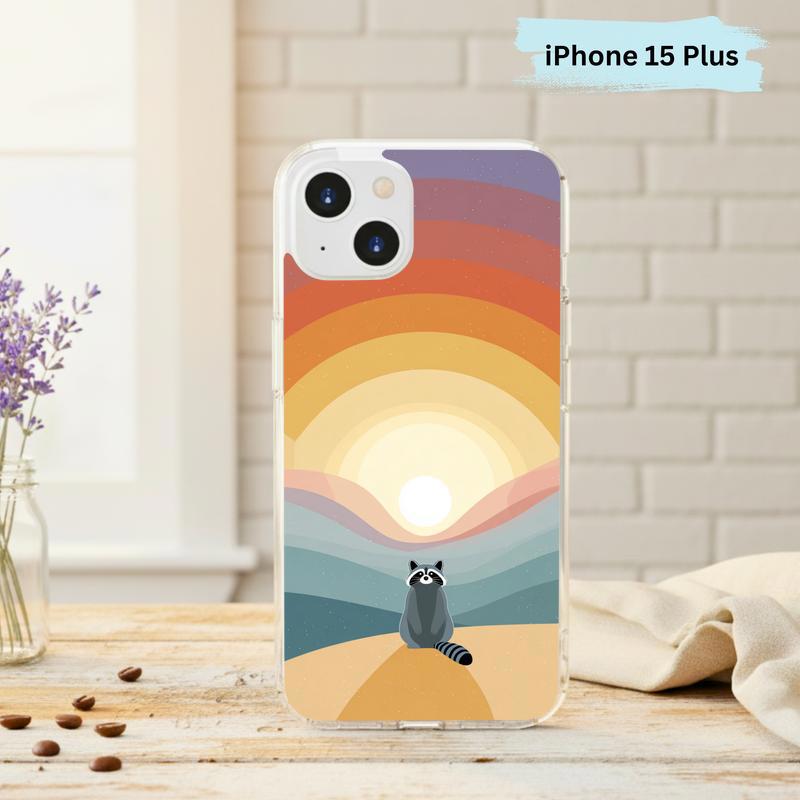 Pastel Rainbow Raccoon With Dreamscape Phone Case IPhone Pastel Rainbow Raccoon With Dreamscape Phone Case IPhone