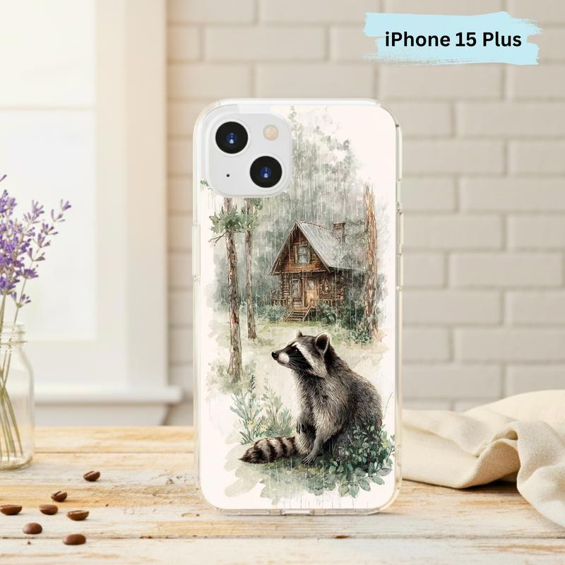 Vintage Rainbow Rainy Day Raccoon Mood Phone Case IPhone