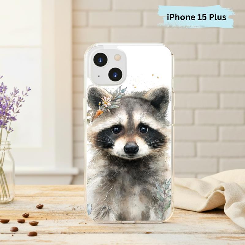 Watercolor Gentle Baby Raccoon Phone Case IPhone