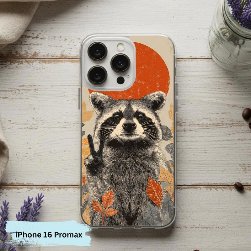 Hippy Roadside Raccoon Vintage Southern Raccoon Phone Case IPhone