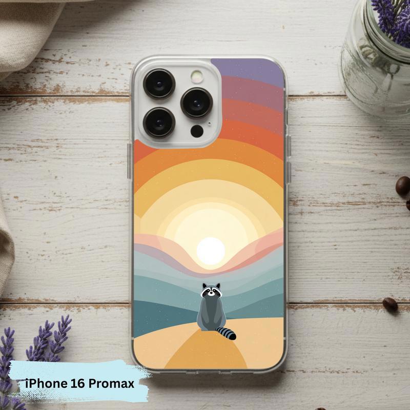 Pastel Rainbow Raccoon With Dreamscape Phone Case IPhone Pastel Rainbow Raccoon With Dreamscape Phone Case IPhone