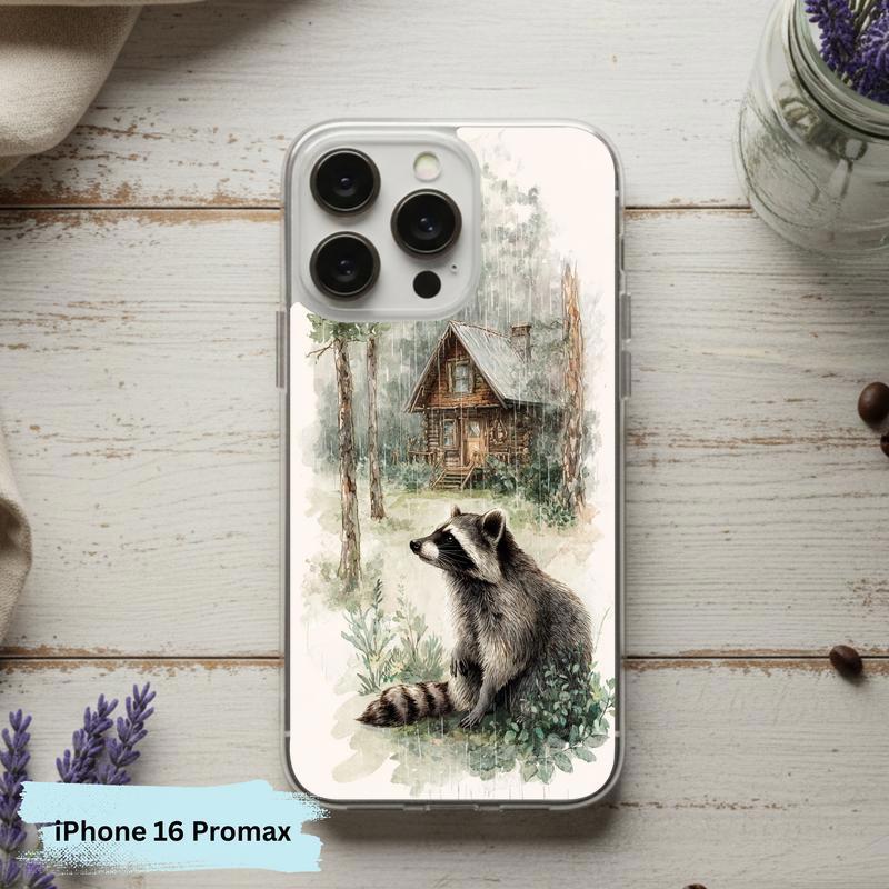 Vintage Rainbow Rainy Day Raccoon Mood Phone Case IPhone