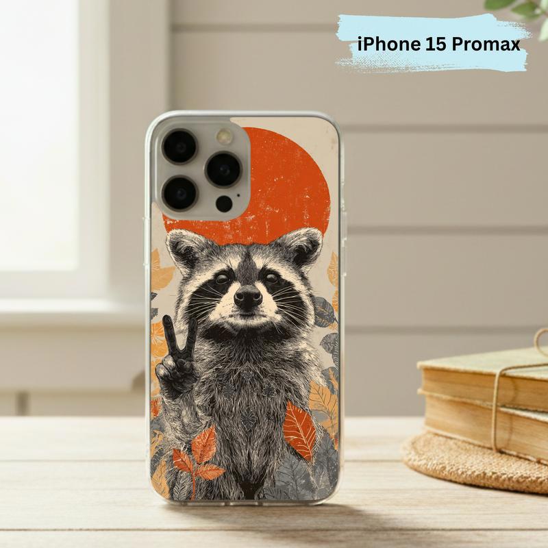 Hippy Roadside Raccoon Vintage Southern Raccoon Phone Case IPhone