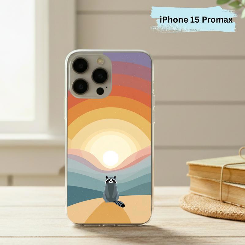 Pastel Rainbow Raccoon With Dreamscape Phone Case IPhone Pastel Rainbow Raccoon With Dreamscape Phone Case IPhone
