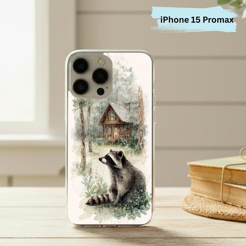 Vintage Rainbow Rainy Day Raccoon Mood Phone Case IPhone