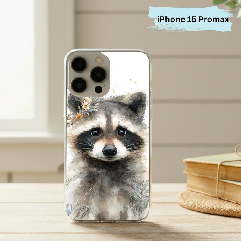 Watercolor Gentle Baby Raccoon Phone Case IPhone