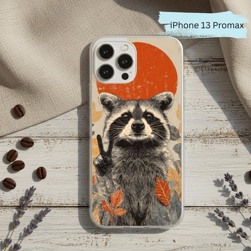 Hippy Roadside Raccoon Vintage Southern Raccoon Phone Case IPhone