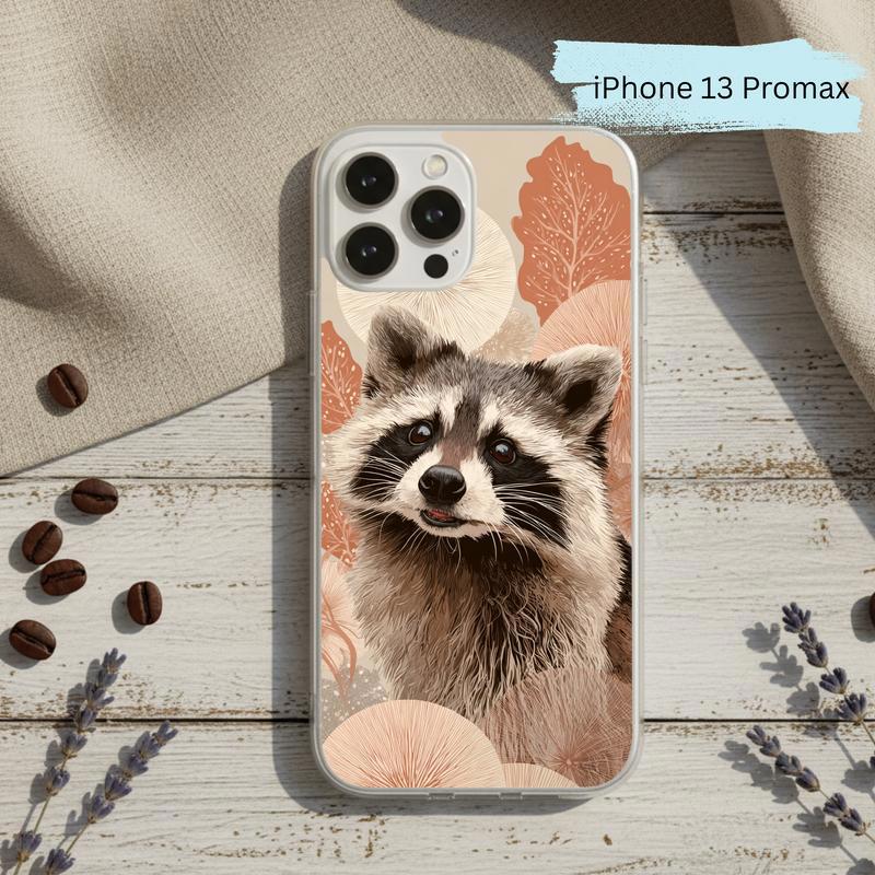 Kawaii Meme Raccoon Boho Bloom Portrait Phone Case IPhone
