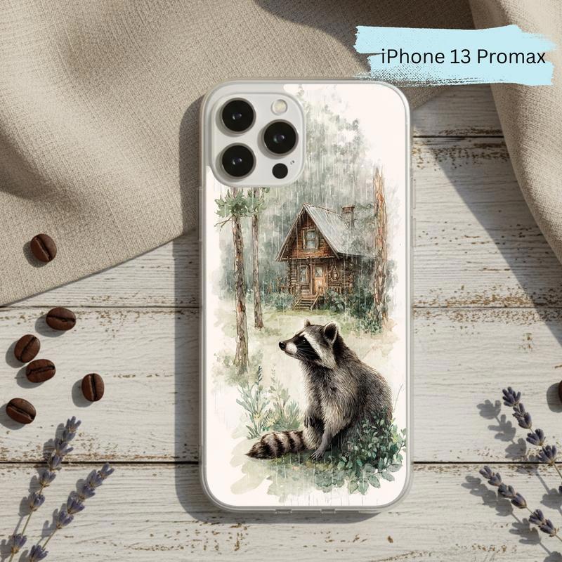 Vintage Rainbow Rainy Day Raccoon Mood Phone Case IPhone