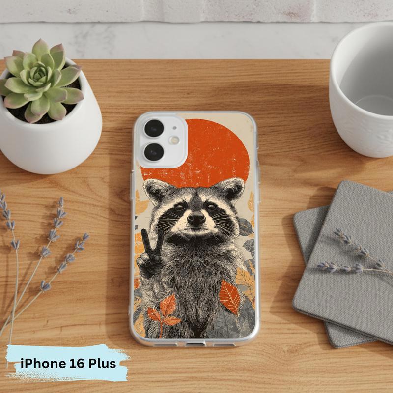 Hippy Roadside Raccoon Vintage Southern Raccoon Phone Case IPhone