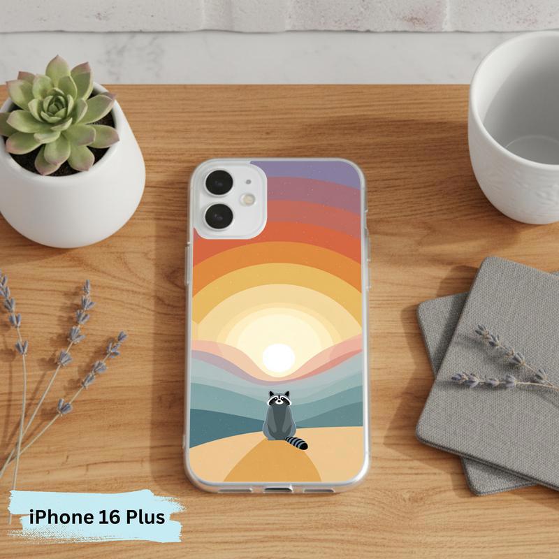 Pastel Rainbow Raccoon With Dreamscape Phone Case IPhone Pastel Rainbow Raccoon With Dreamscape Phone Case IPhone