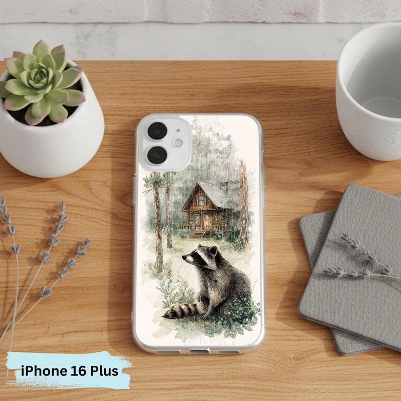 Vintage Rainbow Rainy Day Raccoon Mood Phone Case IPhone