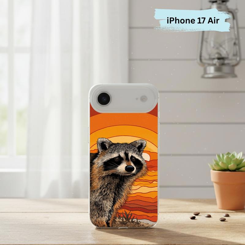 Hippy Groovy Sunset Vintage Southern Raccoon Phone Case IPhone