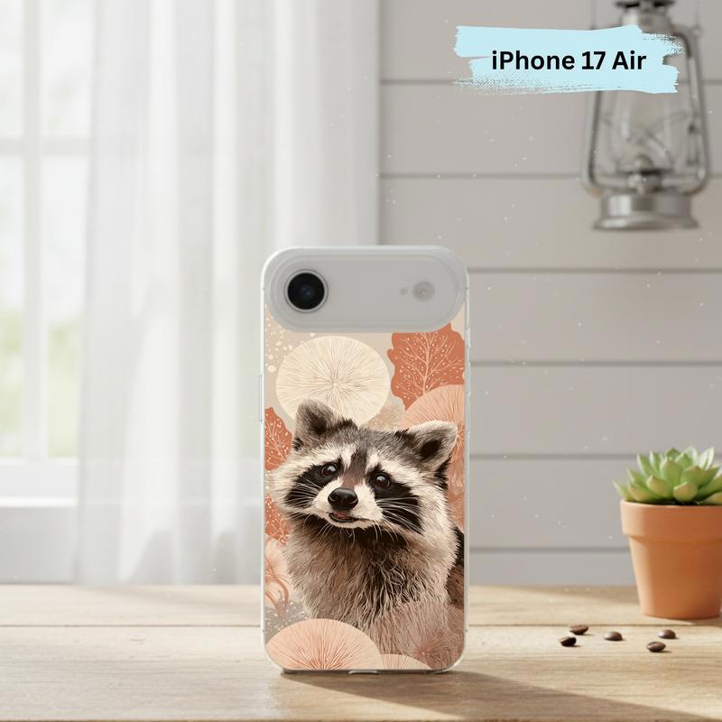 Kawaii Meme Raccoon Boho Bloom Portrait Phone Case IPhone