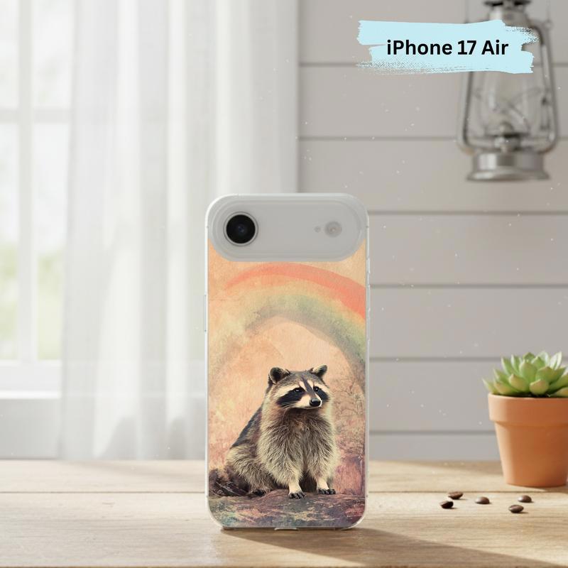 Rainbow Rainy Day Raccoon Vintage Calm Phone Case IPhone Rainbow Rainy Day Raccoon Vintage Calm Phone Case IPhone