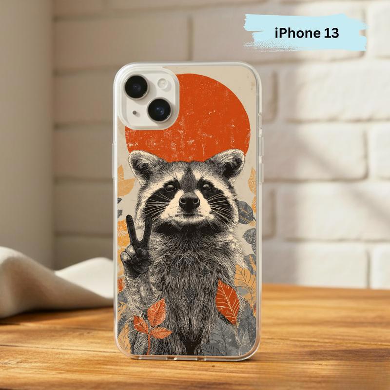 Hippy Roadside Raccoon Vintage Southern Raccoon Phone Case IPhone