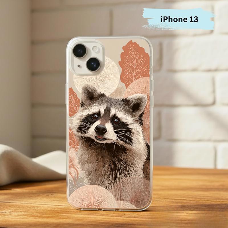 Kawaii Meme Raccoon Boho Bloom Portrait Phone Case IPhone