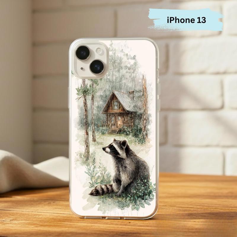 Vintage Rainbow Rainy Day Raccoon Mood Phone Case IPhone