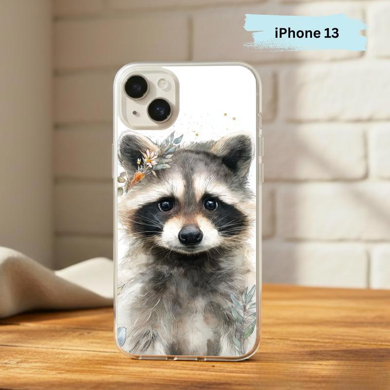 Watercolor Gentle Baby Raccoon Phone Case IPhone