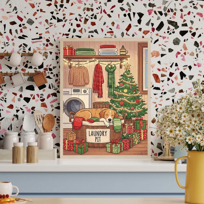 Festive Laundry Pit – Christmas Laundry Room Decor Canvas Wall Art