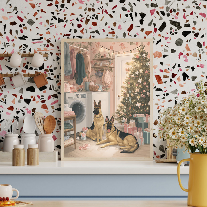 Holiday Helpers – Christmas Laundry Room Decor Canvas Wall Art