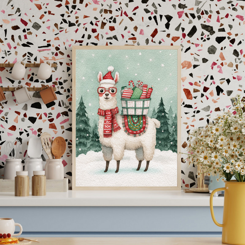Llama Claus Laundry – Whimsical Christmas Laundry Room Decor Canvas Wall Art Llama Claus Laundry – Whimsical Christmas Laundry Room Decor Canvas Wall Art