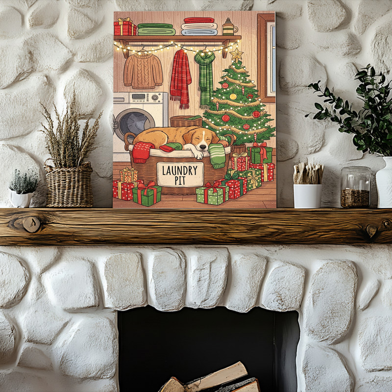Festive Laundry Pit – Christmas Laundry Room Decor Canvas Wall Art