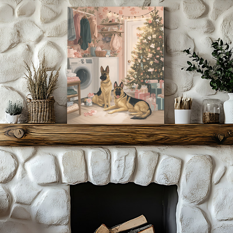 Holiday Helpers – Christmas Laundry Room Decor Canvas Wall Art