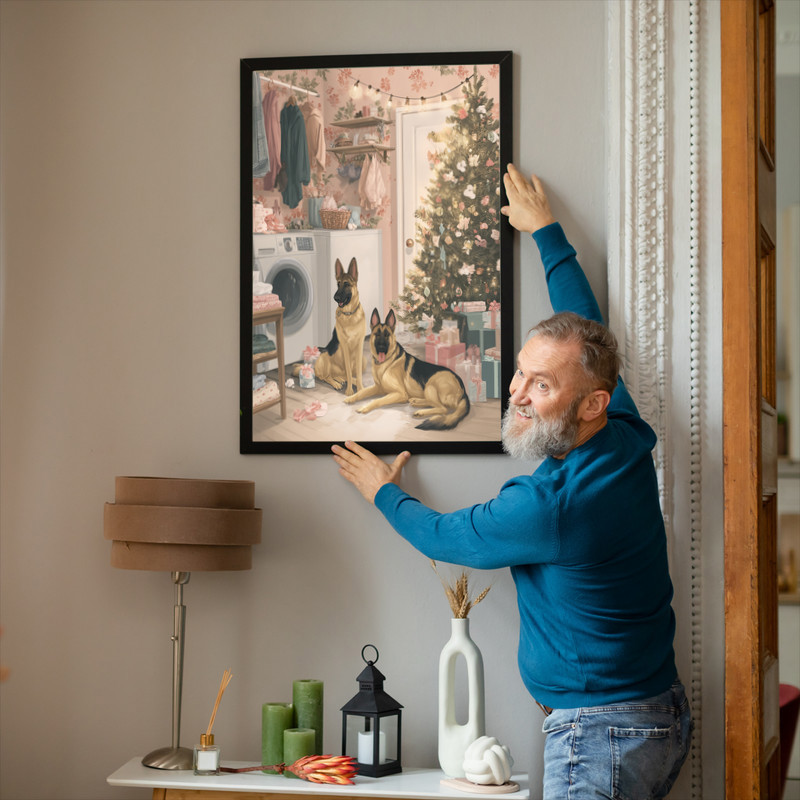 Holiday Helpers – Christmas Laundry Room Decor Canvas Wall Art