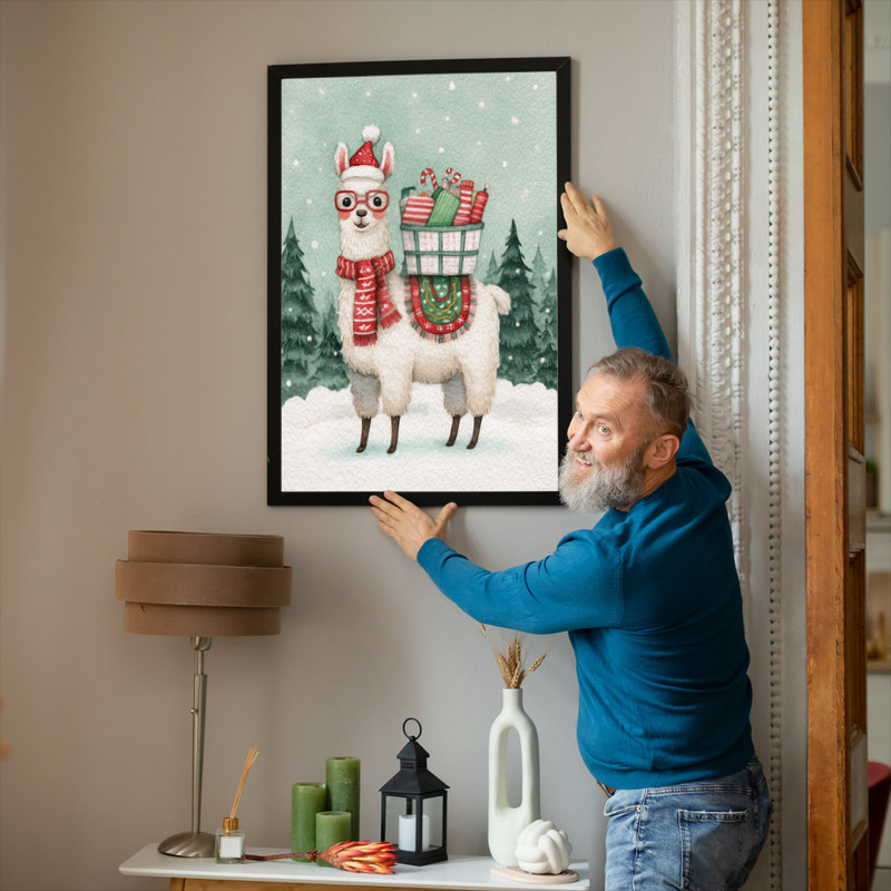 Llama Claus Laundry – Whimsical Christmas Laundry Room Decor Canvas Wall Art Llama Claus Laundry – Whimsical Christmas Laundry Room Decor Canvas Wall Art