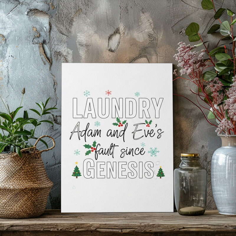Festive Christmas Laundry Quote – Holiday Laundry Room Decor Canvas Wall Art Festive Christmas Laundry Quote – Holiday Laundry Room Decor Canvas Wall Art