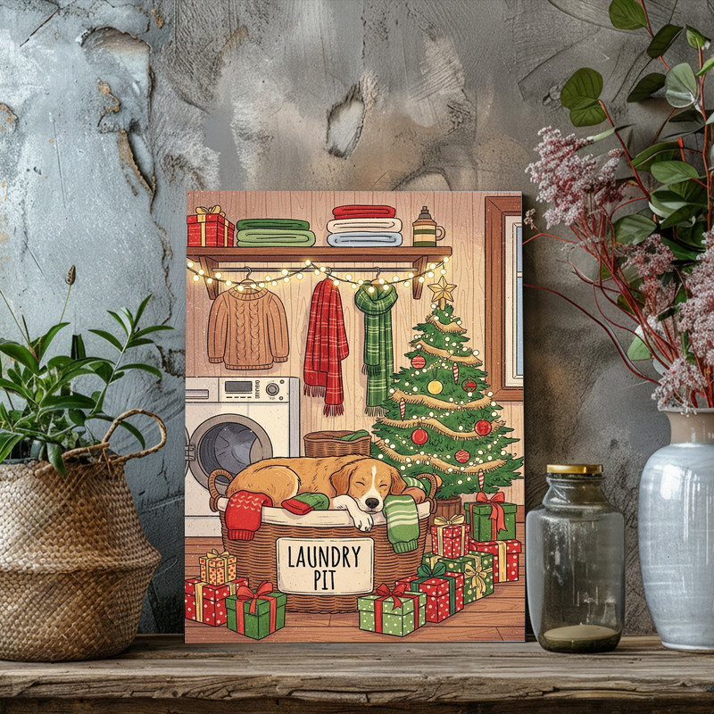 Festive Laundry Pit – Christmas Laundry Room Decor Canvas Wall Art
