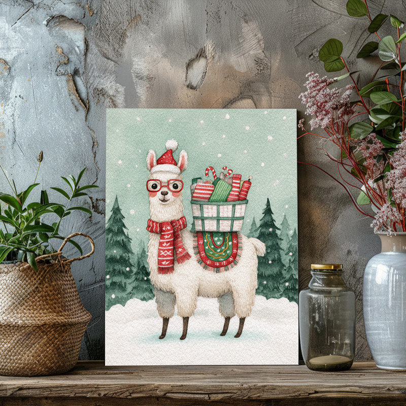 Llama Claus Laundry – Whimsical Christmas Laundry Room Decor Canvas Wall Art Llama Claus Laundry – Whimsical Christmas Laundry Room Decor Canvas Wall Art
