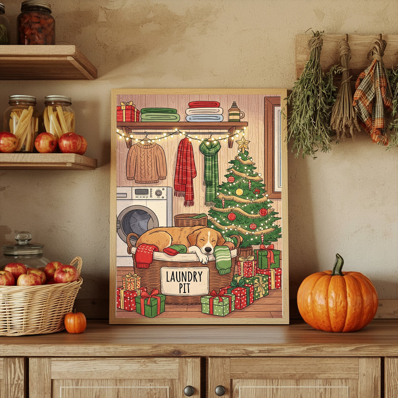 Festive Laundry Pit – Christmas Laundry Room Decor Canvas Wall Art