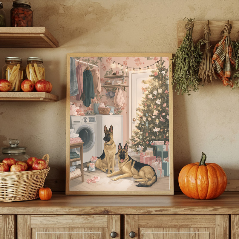 Holiday Helpers – Christmas Laundry Room Decor Canvas Wall Art
