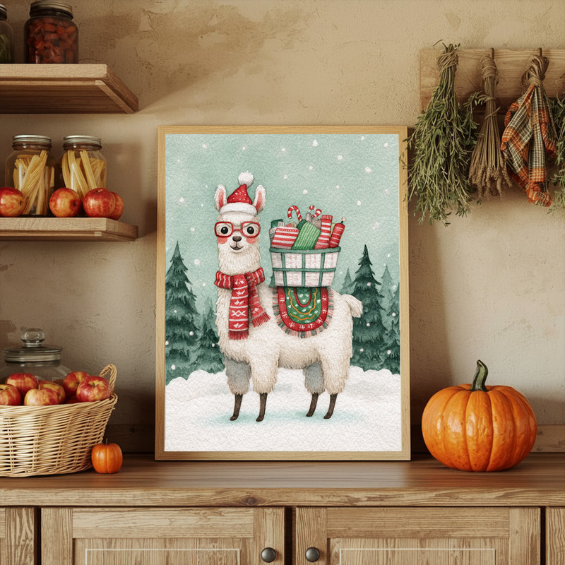 Llama Claus Laundry – Whimsical Christmas Laundry Room Decor Canvas Wall Art Llama Claus Laundry – Whimsical Christmas Laundry Room Decor Canvas Wall Art