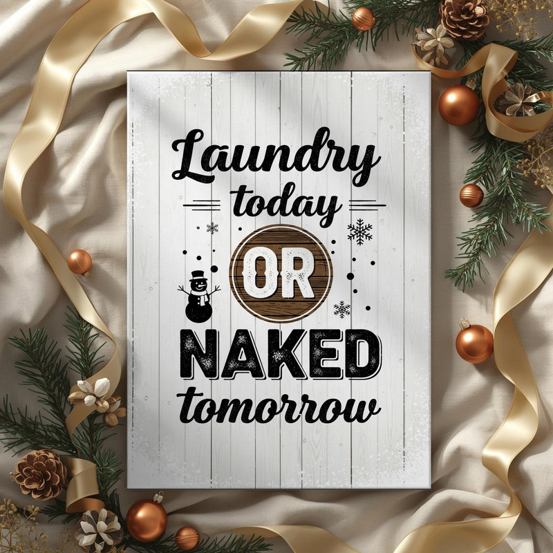 Vintage Typography Laundry Room Decor With Subtle Christmas Touches Canvas Wall Art