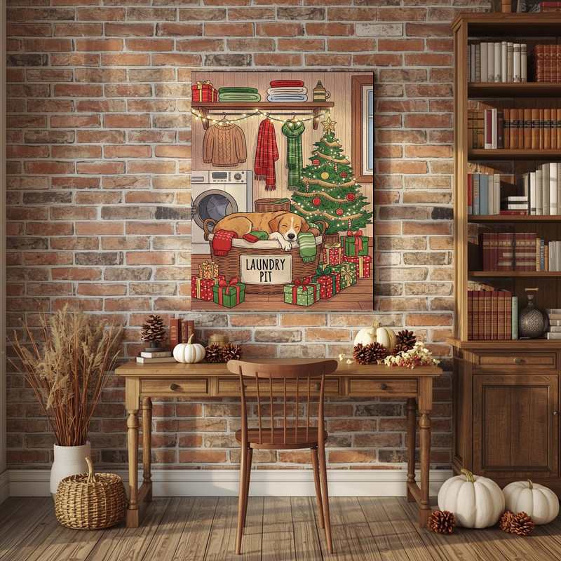 Festive Laundry Pit – Christmas Laundry Room Decor Canvas Wall Art