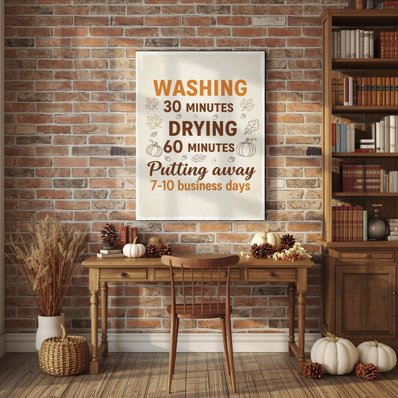 Thanksgiving Laundry Instructions – Holiday Laundry Room Decor Canvas Wall Art