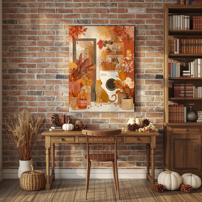 Whimsical Cozy Laundry Room With Cheetah Decor – Laundry Room Decor Canvas Wall Art