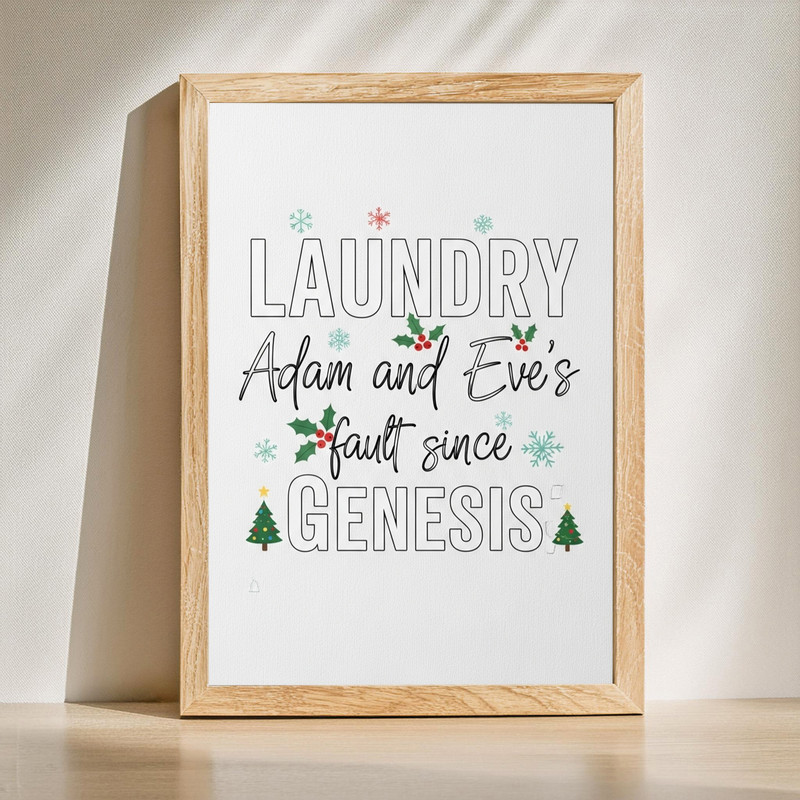 Christmas laundry quote canvas wall art for holiday laundry room decor, festive typographic design to brighten the wash area | Familywalldecor